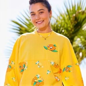 Disney Flower & Garden Orange Bird Spirit Jersey Yellow Size Small